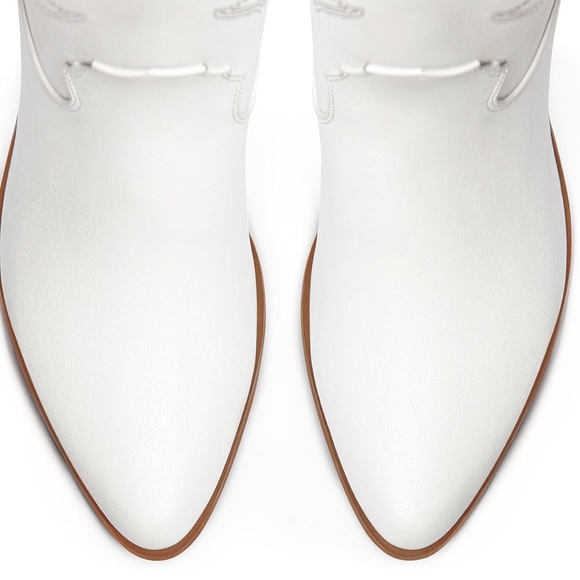 White Western Heeled Boots - Picture 6 of 8